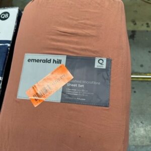 Emerald Hill Bronze Queen size washed microfibre sheet set