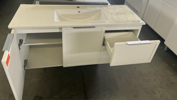 1200mm debut gloss white 2 doors 2 drawers wall hung vanity