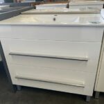 900mm Paris white gloss 2 drawer vanity with porcelain top (IN90) 10335-11