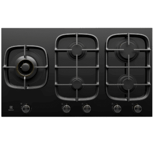 Electrolux 900mm 5 burner black ceramic glass gas cooktop EHG955BE 