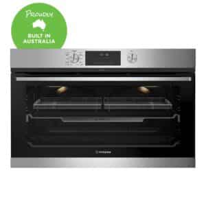 Westinghouse 900mm Stainless steel multi-function PyroClean oven with AirFry, telescopic runners, twin fan, and 125L gross capacity Model WVEP9716SD